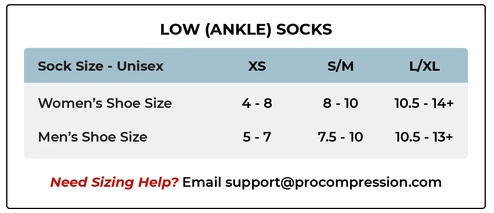 ProCompression Sock Size Guide